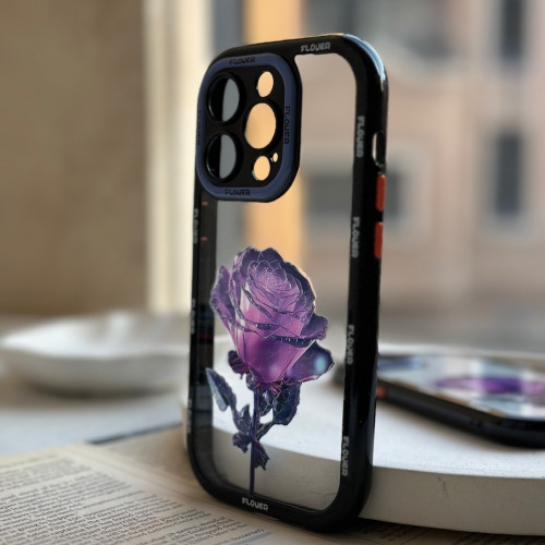 iPhone 13 purple rose design frame Cover