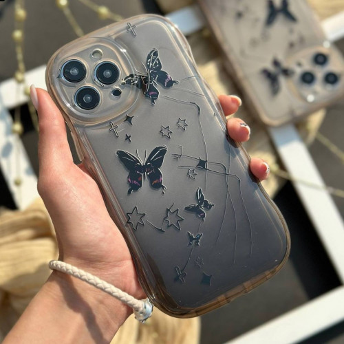 Black Butterfly iPhone 13 Pro case with strap