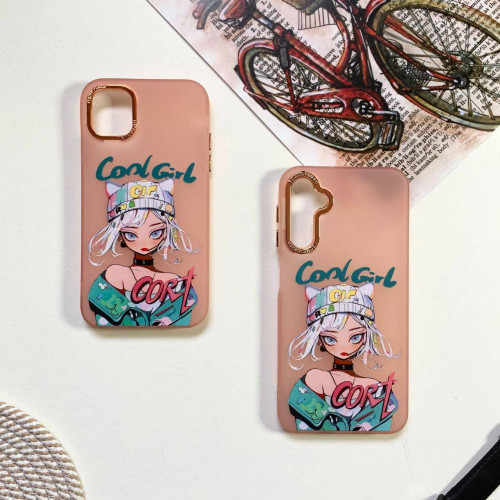 قاب دخترانه طرح Cool Girl نارنجی گوشی آیفون 13-14