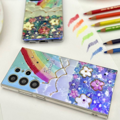 Flower and rainbow case for Samsung S21 Ultra phone