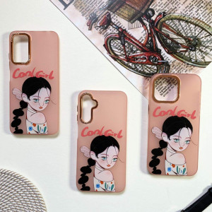 قاب دخترانه طرح Cool Girl نارنجی گوشی شیائومی ردمی 12 4g