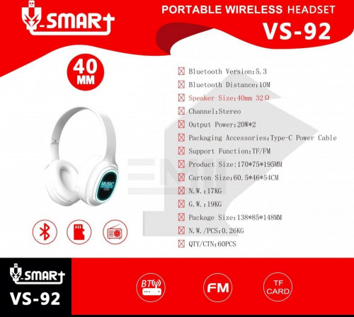 VS-92 V Smart bluetooth headphones