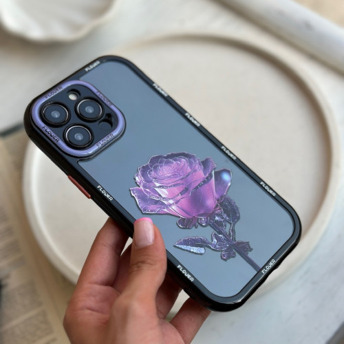 iPhone 13 purple rose design frame Cover