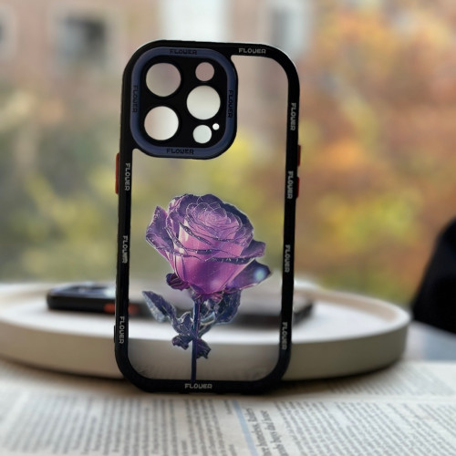 iPhone 13 purple rose design frame Cover