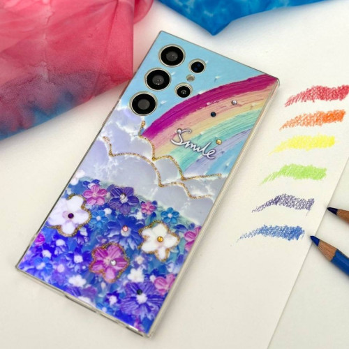 Flower and rainbow case for Samsung S21 Ultra phone