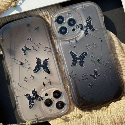 Black Butterfly iPhone 13 Pro case with strap